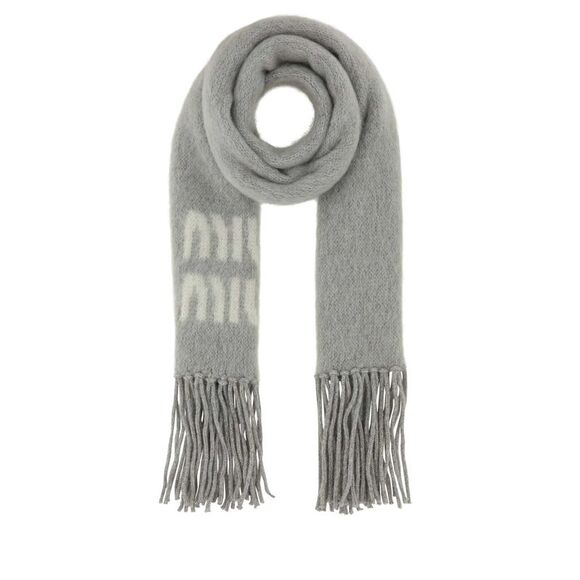 MIU MIU Accessories - Miu Miu Women Grey Mohair Blend Scarf